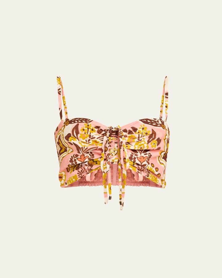 Cara Cara Maidstone Ruched Sweetheart Crop Top