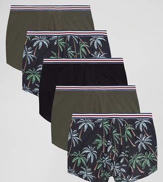 ASOS Plus Trunks With Floral Print 5 Pack