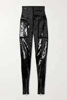 Sequined Cotton-blend Skinny Pants -  