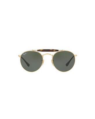 Ray-Ban Contrast Brow-Bar Round Universal Fit Sunglasses