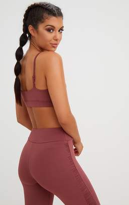 PrettyLittleThing Rose Ruched Cross Front Crop Top