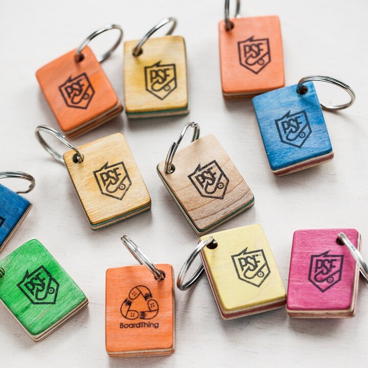Etsy Custom Keychain, Recycled Skateboard, Wooden, Upcycled Wooden Keyholder