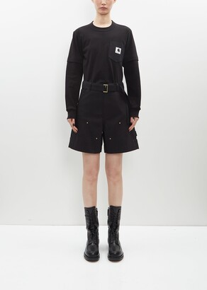Sacai x Carhartt WIP Duck Shorts — Black - ShopStyle