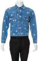 Thumbnail for your product : Misbhv Embroidered Denim Jacket w/ Tags blue Embroidered Denim Jacket w/ Tags