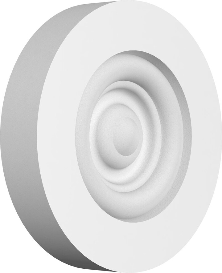 Ekena Millwork 3"W x 3"H x 1"P Standard Grayson Bullseye Rosette with Square Edge (4-Pack)