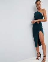 Thumbnail for your product : ASOS Design One Shoulder Ring Detail Midi Bodycon Dress