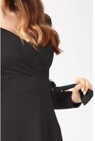 Thumbnail for your product : Select Fashion Fashion Womens Black D Ring Crepe Wrap Dress - size 8