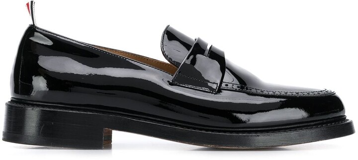 Profet Krydret Afgift Thom Browne Patent Leather Penny Loafers - ShopStyle