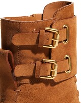 Thumbnail for your product : See by Chloe Mallory Suede Buckle-Cuff Moto Combat Booties