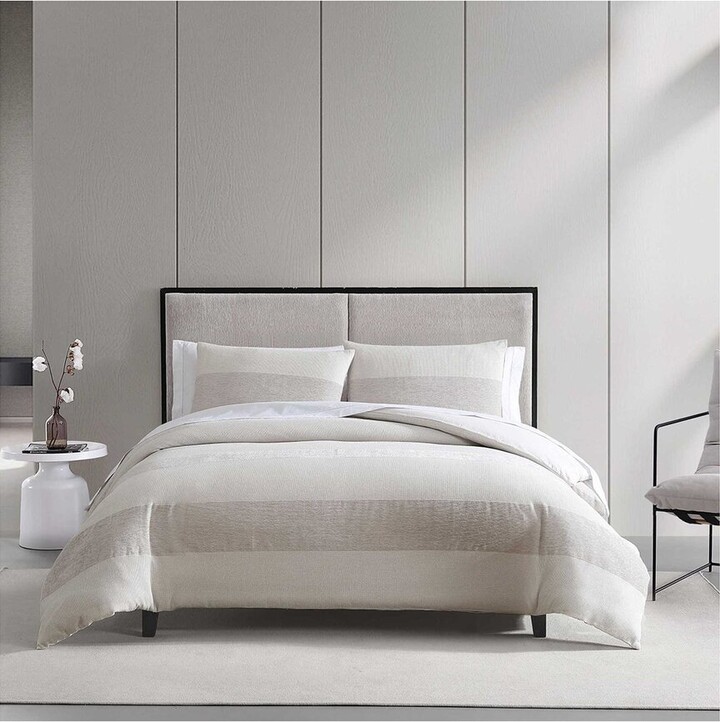 Vera Wang Chenille Waffle Stripe Duvet Cover Set