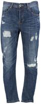Thumbnail for your product : boohoo Relaxed Curved Rip And Repair Distressed Jeans