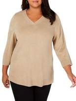 Thumbnail for your product : Karen Scott Plus Classic V-Neck Sweater