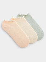 Thumbnail for your product : Lemon Ruffle-trim ped socksSet of 3