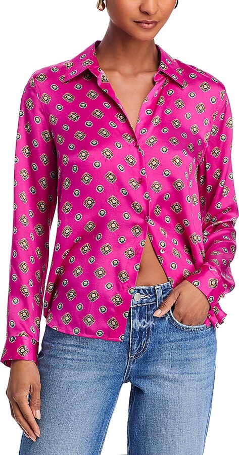 L'Agence Tyler Long Sleeve Silk Blouse