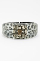 Thumbnail for your product : Alexis Bittar 'Lucite - Leopard Deco' Hinged Bracelet (Nordstrom Exclusive) Grey