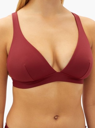 FORM AND FOLD The Tri Crossover-back D-g Bikini Top - Burgundy