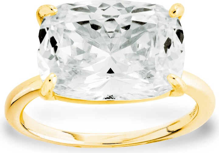 Sterling Forever East West Cubic Zirconia Ring