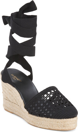 Magnolia Crochet Front Espadrille Wedges for Women | Textile/Man-Made Sole