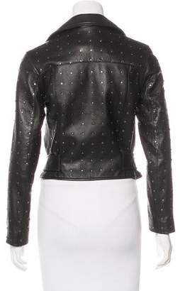 Linea Pelle Stud-Embellished Leather Moto Jacket
