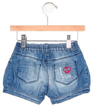 Gucci Girls' Web Denim Shorts