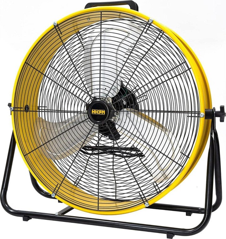 HICFM 24 in. 8200 CFM Portable High Velocity Drum Fan in Yellow with 3-Speed for Air Circulation Low Noise UL Listed