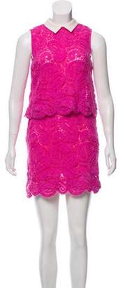 Muveil Sleeveless Crochet Dress Pink Sleeveless Crochet Dress