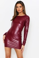 Thumbnail for your product : boohoo Open Twist Back PU Dress