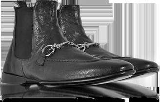 Cesare Paciotti Black Buffalo Leather Boots