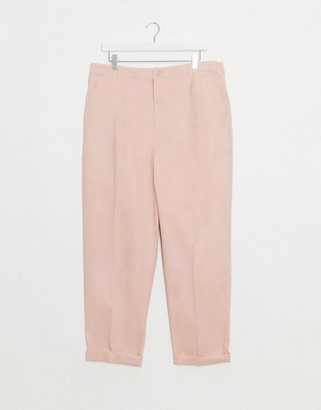 ASOS Curve DESIGN Curve chino trousers in pink