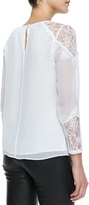 Thumbnail for your product : Alice + Olivia Danyelle Lace/Silk Blouse