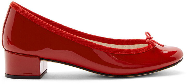 Repetto Red Patent Camille Ballerina Heels - ShopStyle Pumps