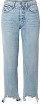 Thumbnail for your product : GRLFRND Helena Distressed High-rise Straight-leg Jeans