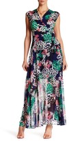 Thumbnail for your product : Taylor 8391M Surplice Chiffon Wrap Dress