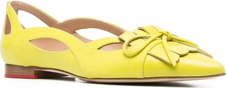 Scarosso Bow-Detail Pointed-Toe Ballerina Shoes