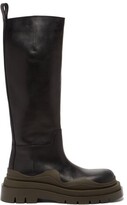 Thumbnail for your product : Bottega Veneta Tire Lug-sole Leather Knee-high Boots - Black Multi