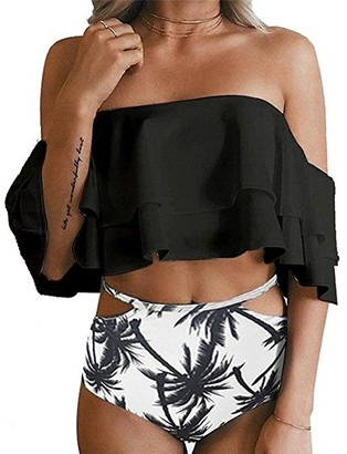 black off the shoulder swim top
