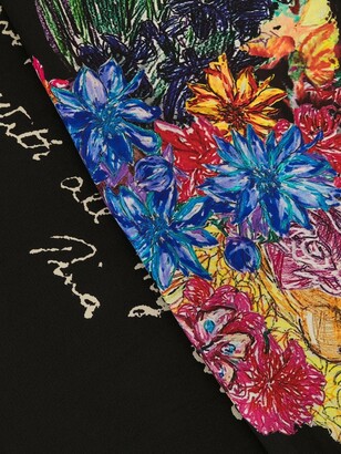 Yohji Yamamoto Floral-Print Silk Bandana