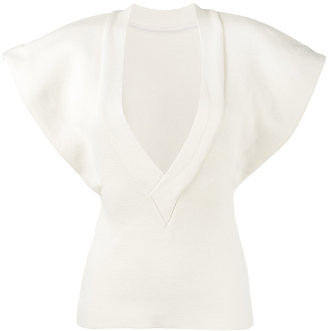 Jacquemus V-Neck Knitted Top with Flared Sleeves
