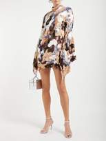Thumbnail for your product : Ashish Camouflage Sequinned Flared-sleeve Mini Dress - Womens - Brown Multi