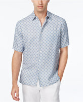 Thumbnail for your product : Tasso Elba Men's Big and Tall Silk Linen Tile-Print Short-Sleeve Shirt, Classic Fit