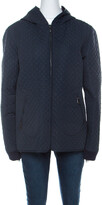 Thumbnail for your product : Mulberry Navy Blue Quilted Zip Front Hooded Jacket L