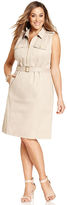 Thumbnail for your product : Jones New York Signature Plus Size Sleeveless Safari Dress
