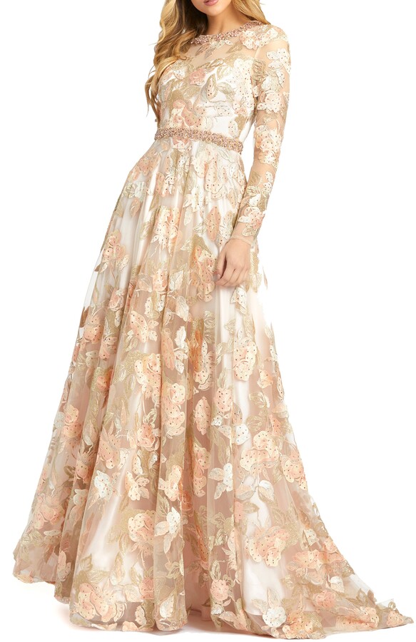 peach dinner gowns