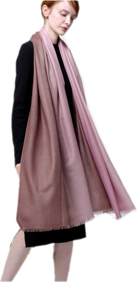 Prettystern Pashmina Schal Wollschal 220x90cm - Farbverlauf Mit Diamant Muster