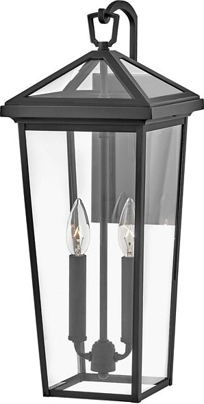 Hinkley Alford Place Outdoor Wall Sconce in Black, Size: Small