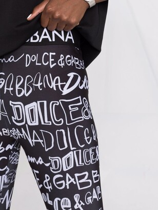 Dolce & Gabbana Graffiti-Logo Leggings