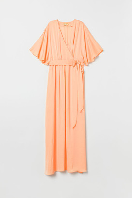 H&M Long Satin Dress - Orange - ShopStyle Clothes and Shoes