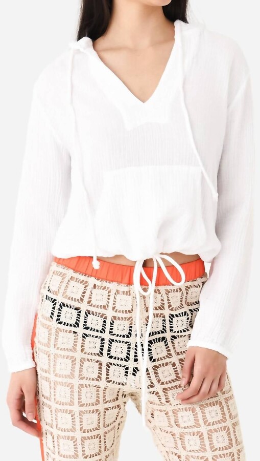 HONORINE Tawny Hoodie In White