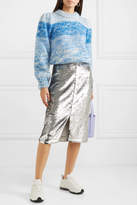 Thumbnail for your product : Ganni Striped Mohair And Wool-blend Sweater - Blue