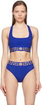 Thumbnail for your product : Versace Underwear Blue Greca Sports Bra